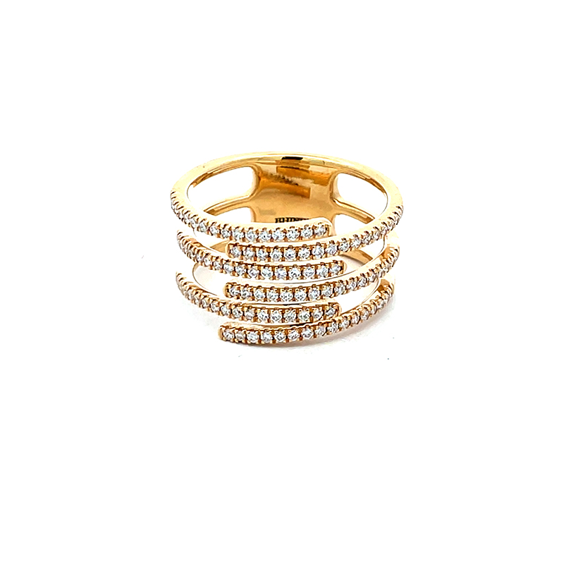 18K Yellow Gold Diamond Ladies Ring - Size 6.5