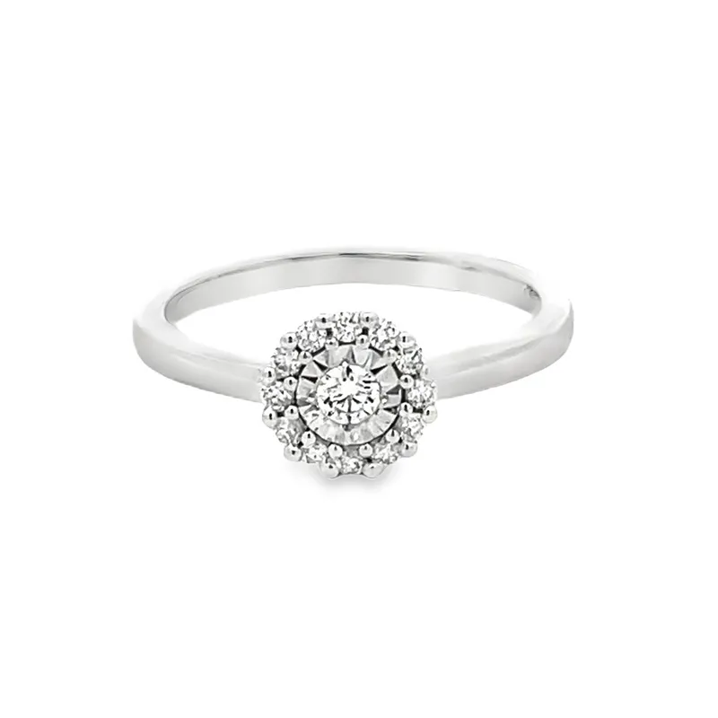 Elegant Diamond Halo Ring