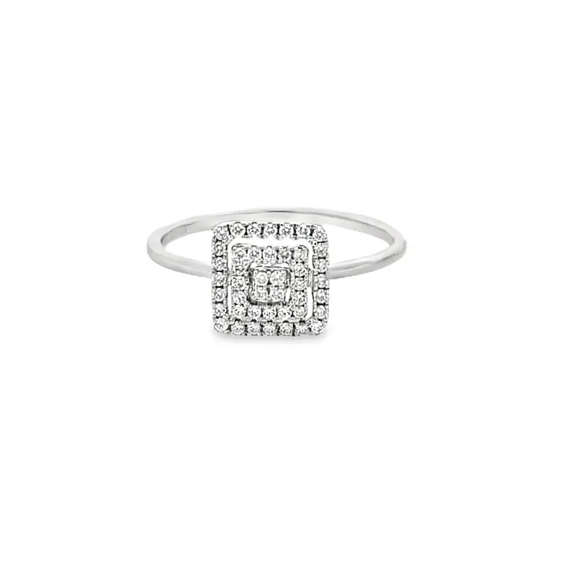 Elegant Square Diamond Ring