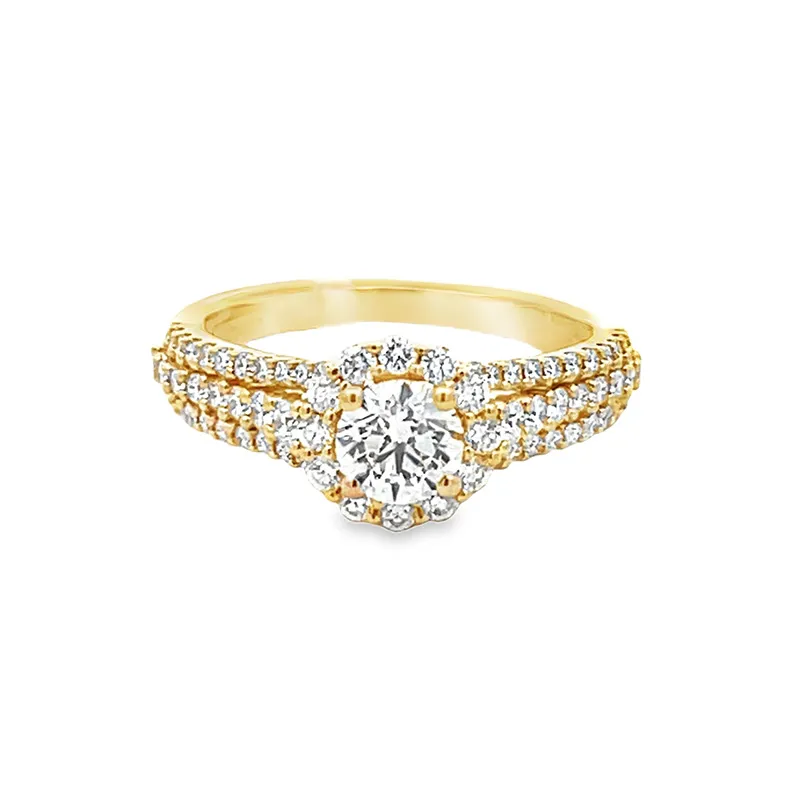 Elegant Gold Diamond Engagement Ring - GIA certified