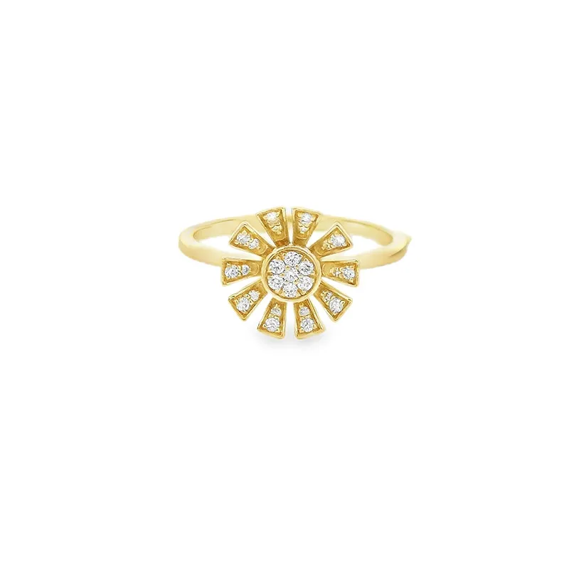 Elegant Gold Sunburst Ring
