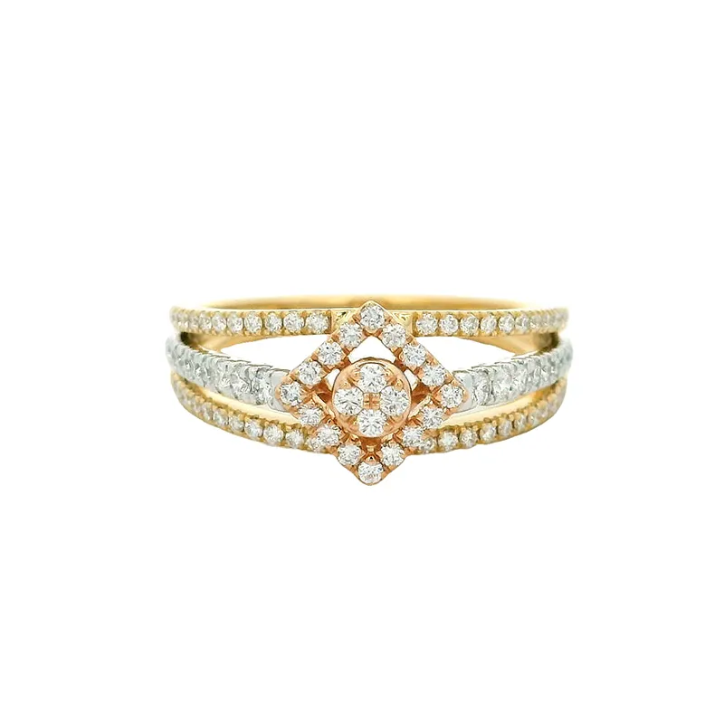 Elegant Gold Diamond-Studded Ring
