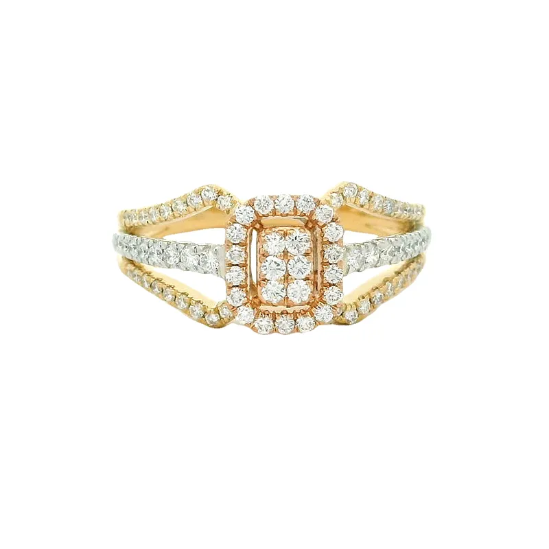 Elegant Natural Diamond-Studded Ring