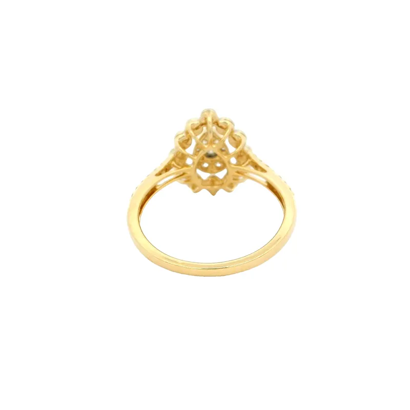 Elegant Diamond Teardrop Ring