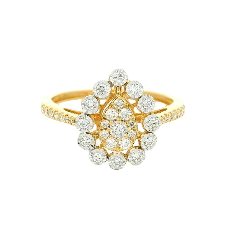 Elegant Diamond Teardrop Ring