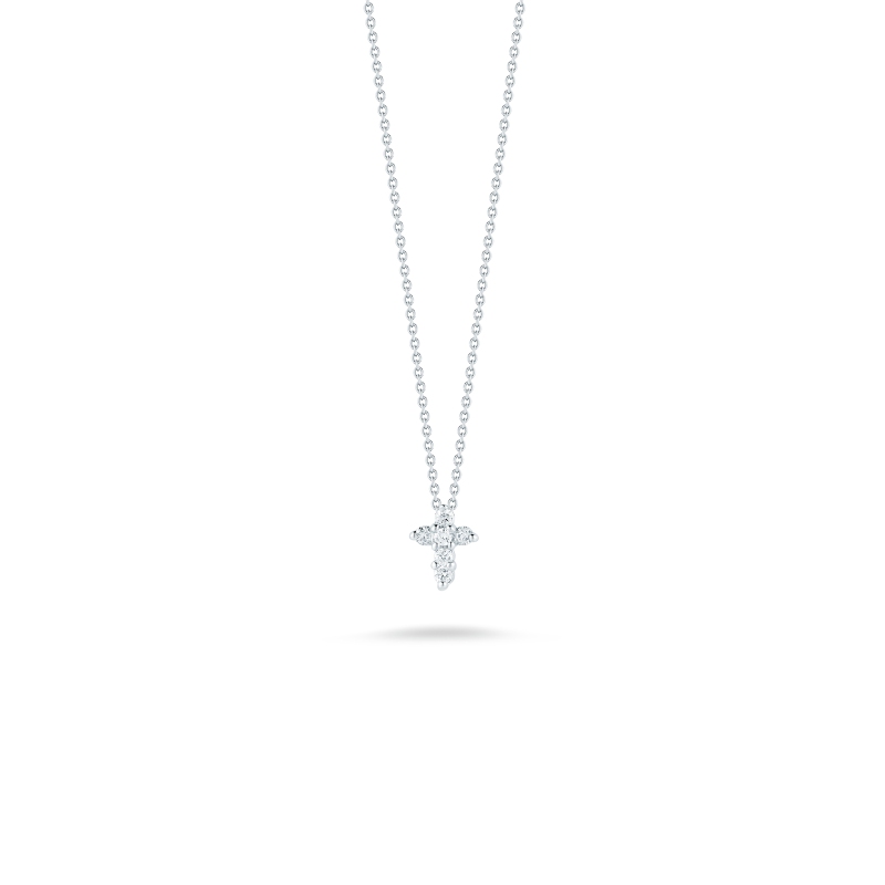 Baby Cross Pendant With Diamonds &Ndash; 18K White Gold