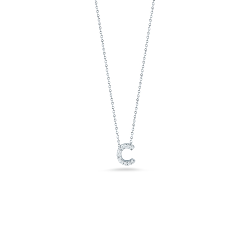 18Kt Gold Love Letter C Pendant With Diamonds