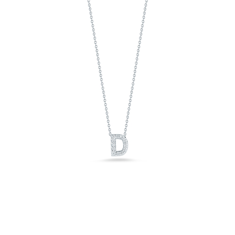 18Kt Gold Love Letter D Pendant With Diamonds