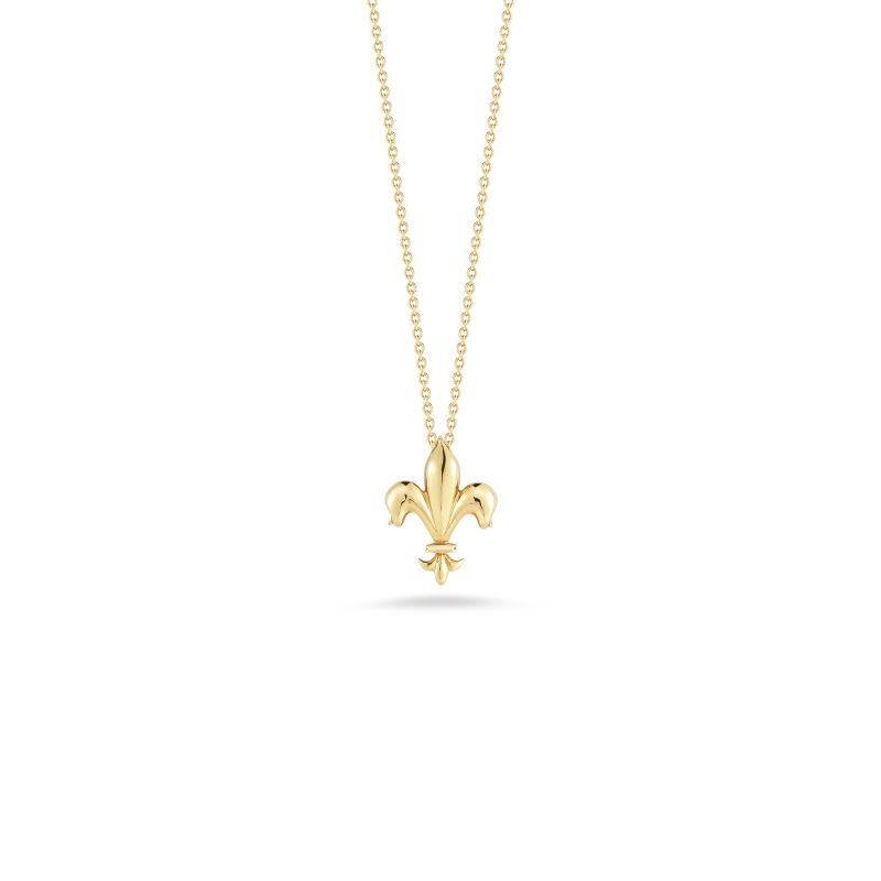 18Kt Gold Fleur De Lis Pendant