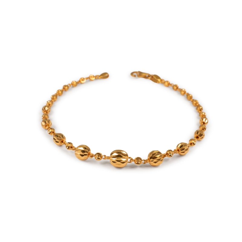 Graduated Ladies Bracelet in 22K Yellow Gold