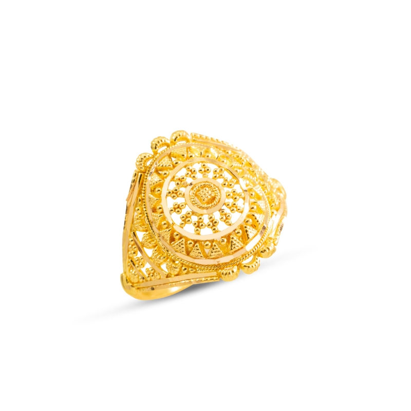 Design 83 Green Stone 22 carat Gold Ring | STATE DIAMONDS