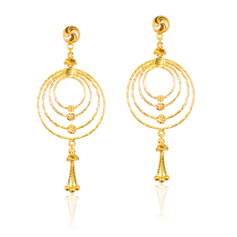 Exuberant Gold Drop Earrings