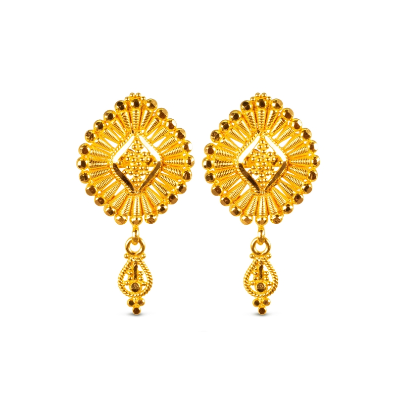 Buy Latest Gold Earrings Design Light Weight Daily Use Simple Stud Earrings