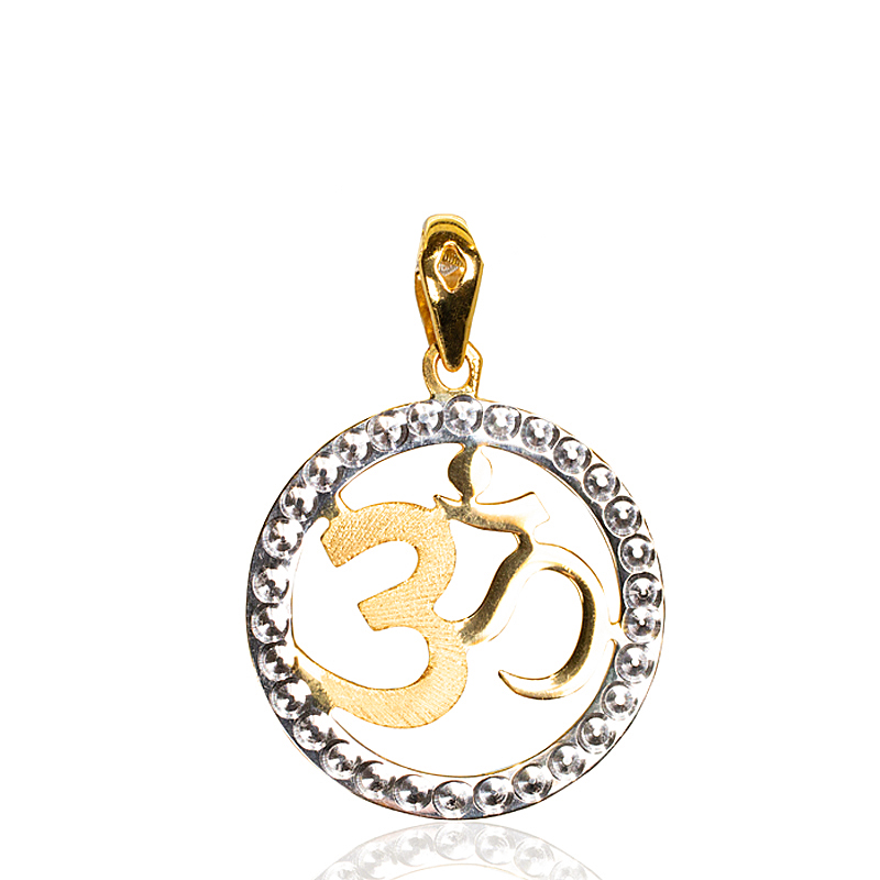 Peaceful OM pendant in 22K Two tone Gold