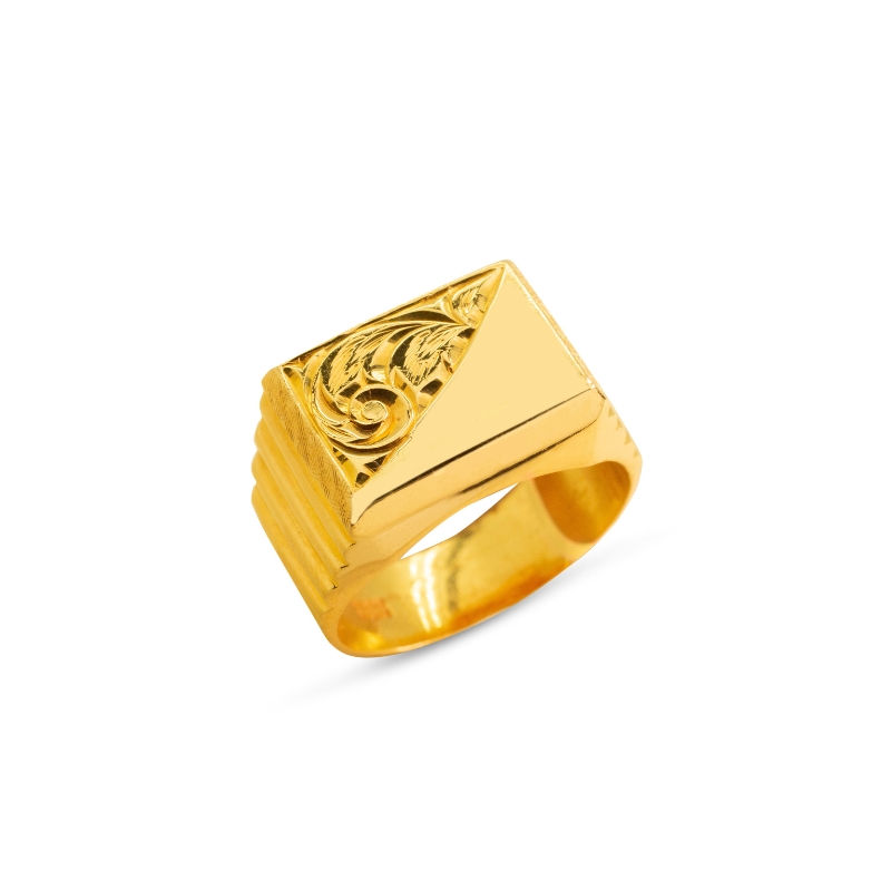 Showroom of 22k gold plan design gold ring for mens. | Jewelxy - 238554