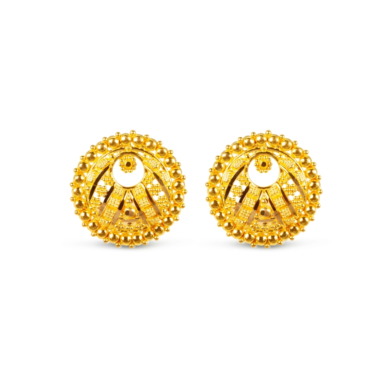 Classic 22K Yellow Gold Pendant Earrings Set