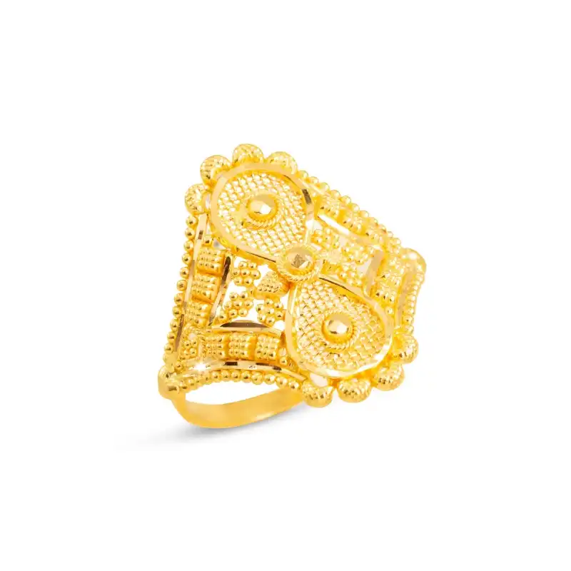 Symmetrical patterned 22K Gold Ring