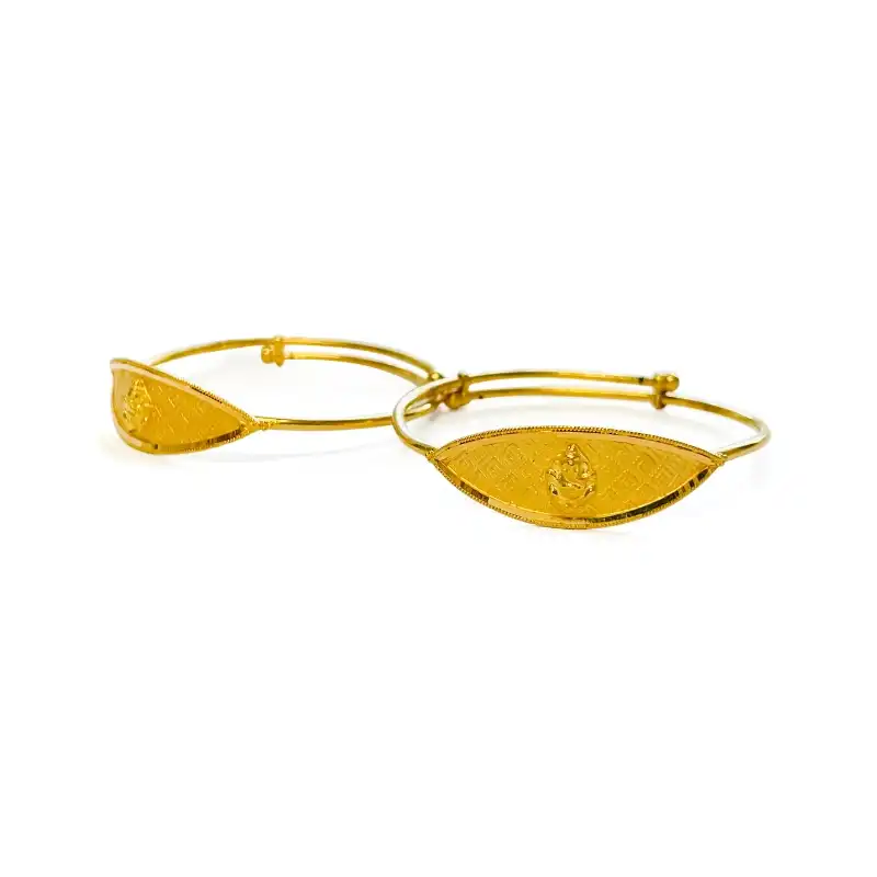 Ganesh embossed baby bangles (pair)