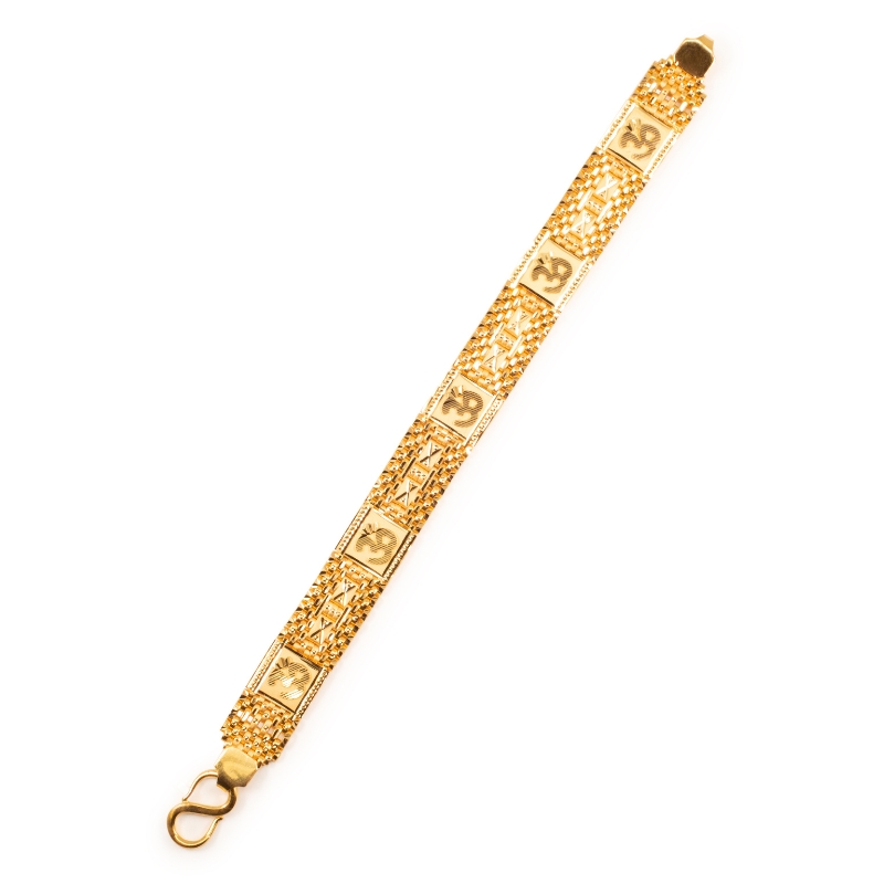 Om Men's Bracelet in 22K Yellow Gold