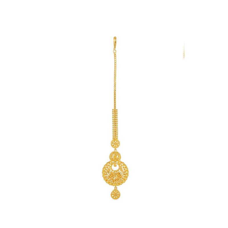 22K Yellow Gold Filigree Disc Tikka