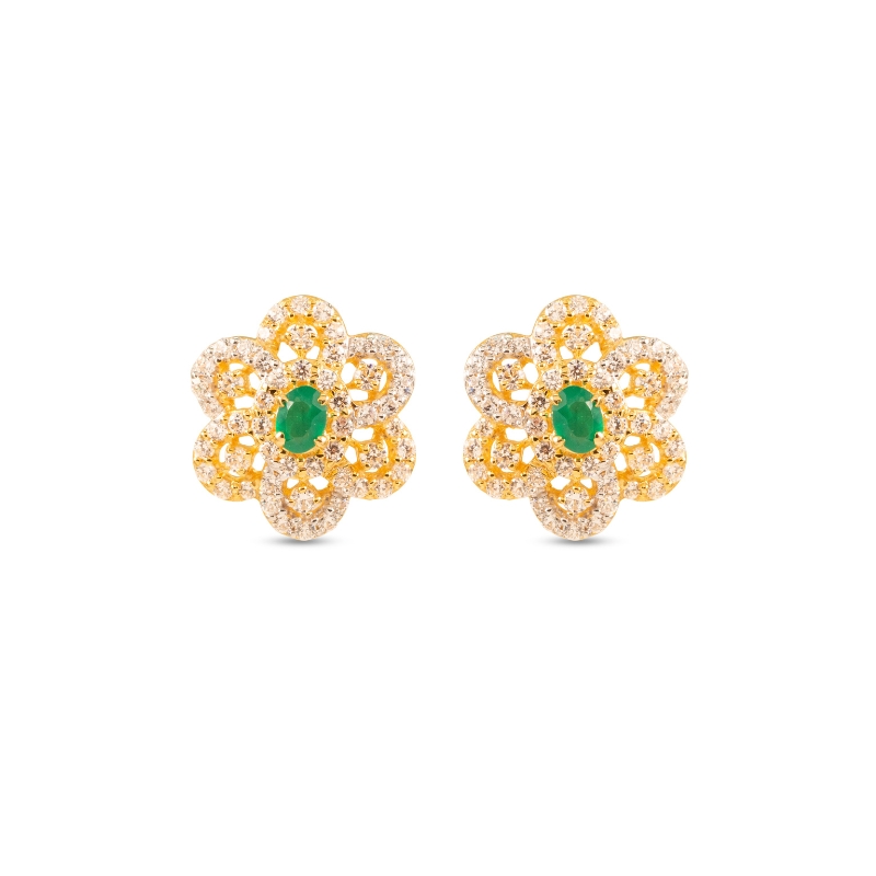 Blossoming 22KT Gold Flower Earrings – RANKA JEWELLERS