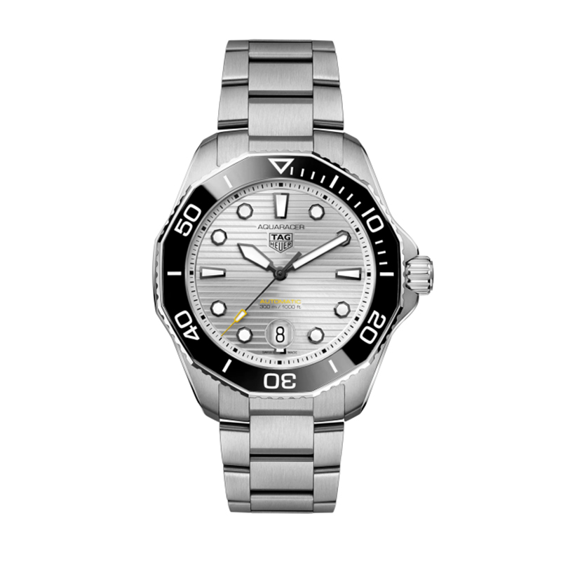 Tag Heuer Aquaracer Professional 300 Steel 43Mm Black Bezel Grey Index Dial On Steel Bracelet