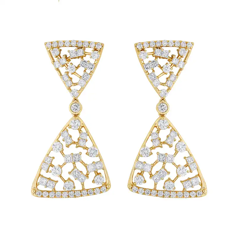 18K Gold Diamond layered Necklace Set