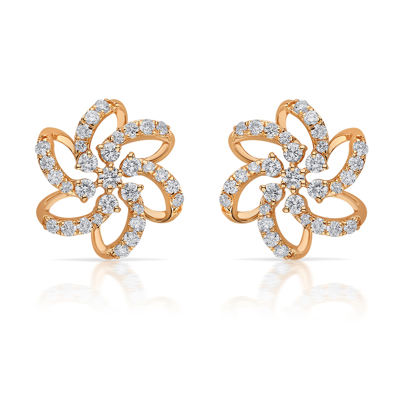 Dainty, Starry Gold Diamond  Ear Studs