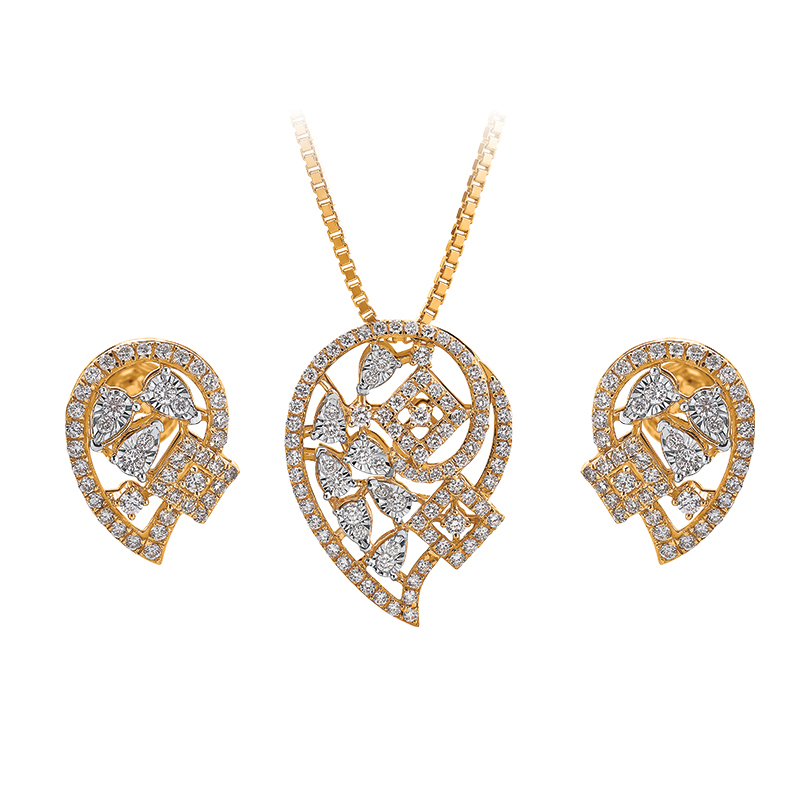 Almond drop shaped Pendant Set