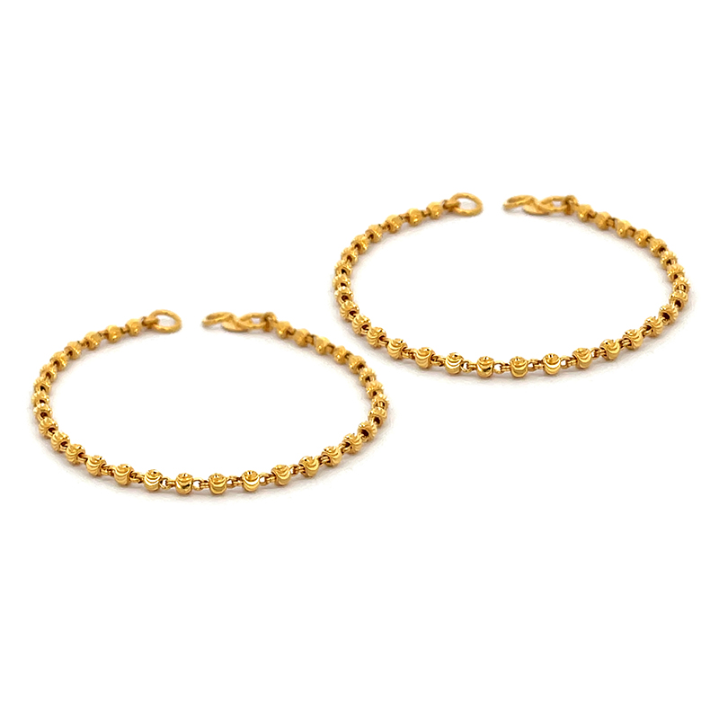 22K Yellow Gold Baby Bracelet Set of 2