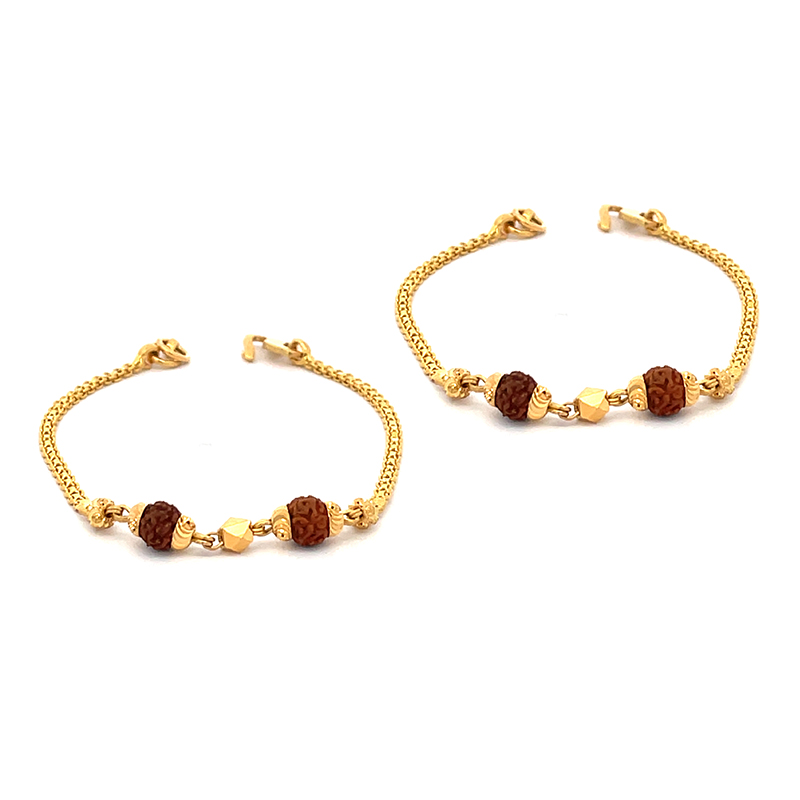 Rudraksh studded goldbracelet #myjewelegance #rudraksh #gold #bracelet |  Mens gold bracelets, Mens gold jewelry, Kids gold jewelry