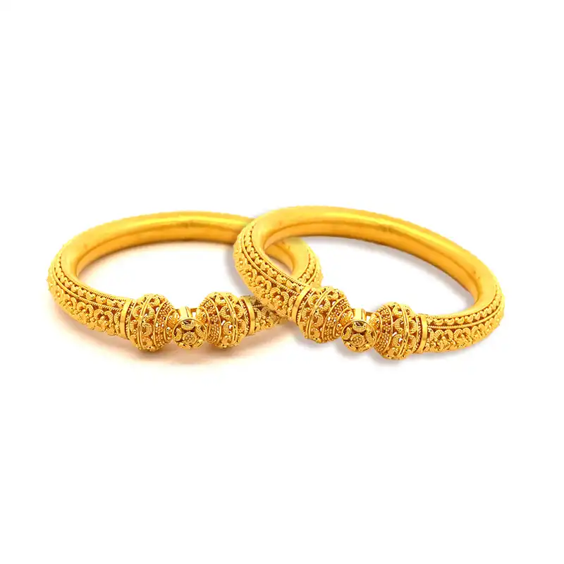 Bold 22K Yellow Gold Kada Bangles BAN-6224