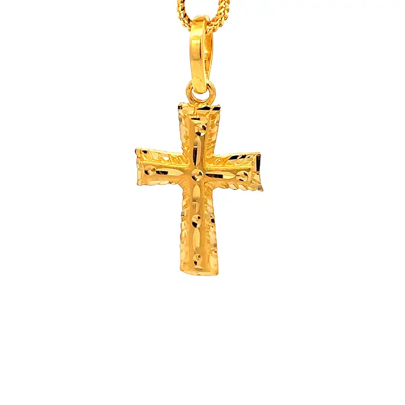 Grace and elegance - Diamond Cross Pendant Gold