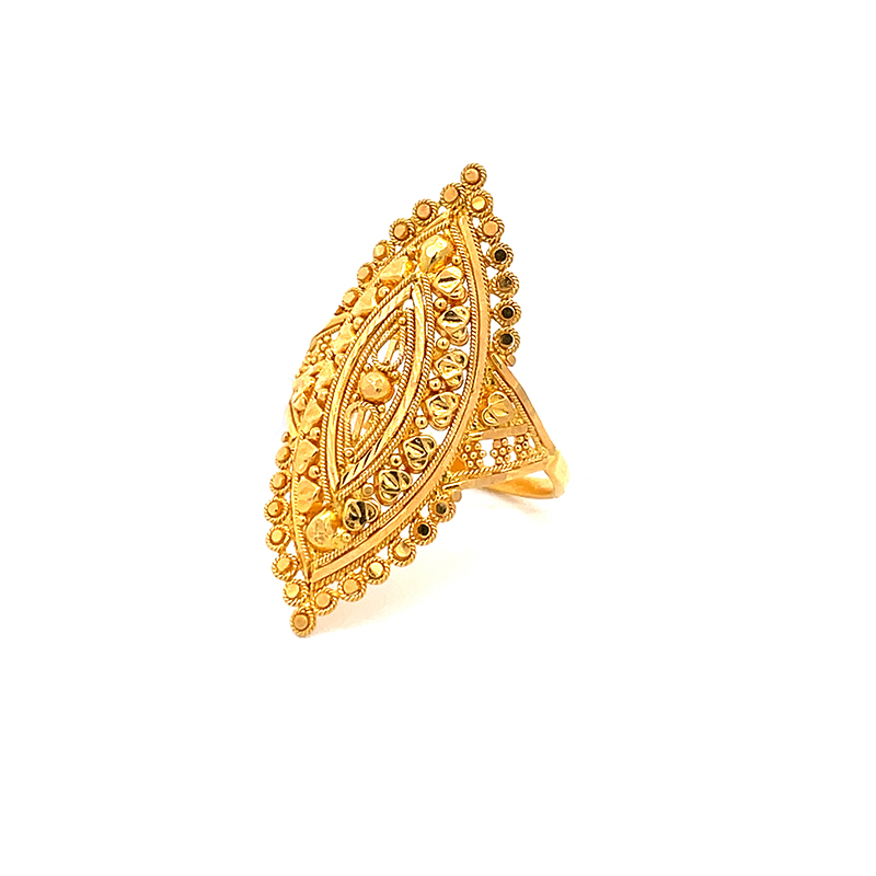 Uniquely shaped 22 Karat Yellow Gold Ring