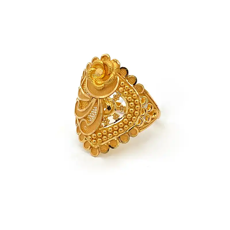 22k Yellow Gold Floral Ring - RG-491
