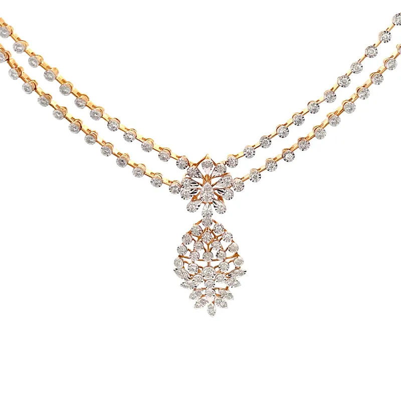 18K Gold Diamond Necklace Set