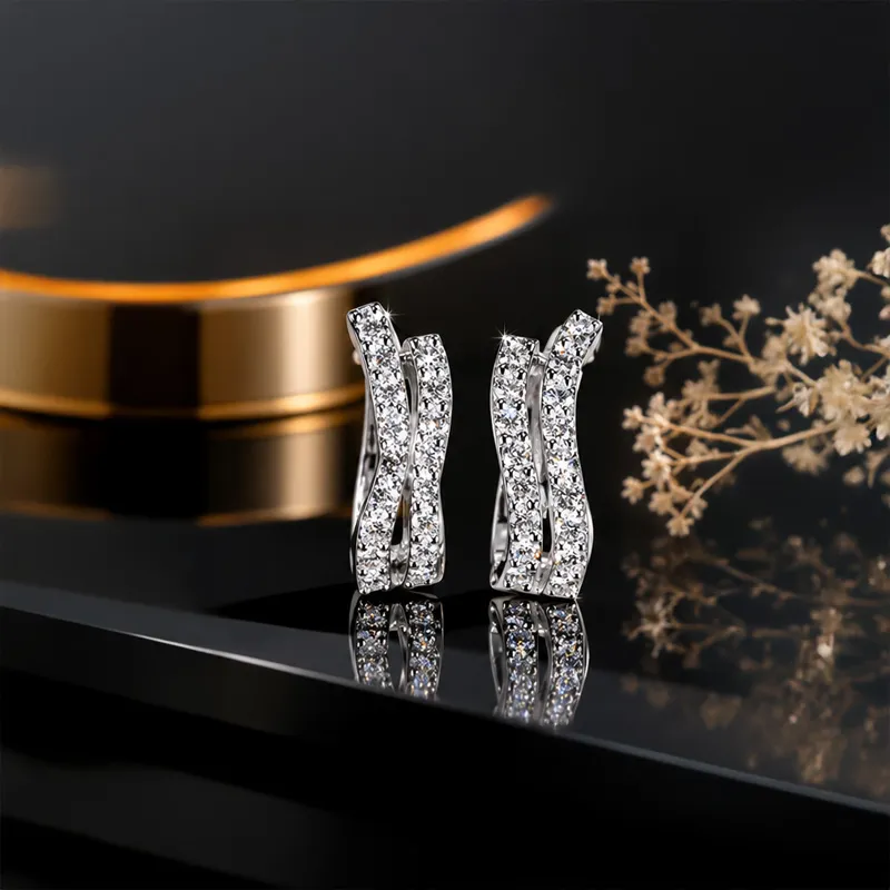 Sparkling Diamond Huggies Earrings