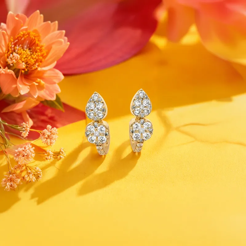 Timeless Elegance Gold and Diamond Earrings