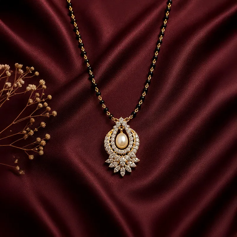 Enchating Pearl and Diamond Mangalsutra