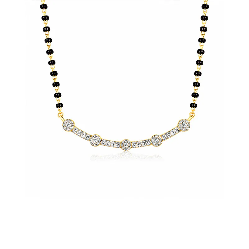 Elegant 18K Yellow Gold Diamond Mangalsutra Necklace for Everyday Wear