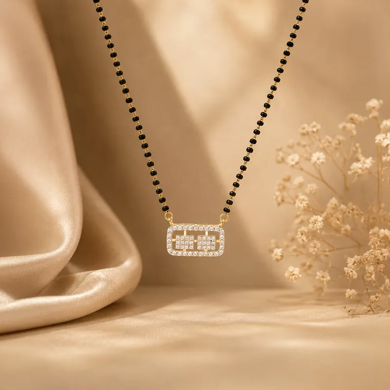 Elegant 18K Yellow Gold Diamond Mangalsutra Necklace for Today's Woman