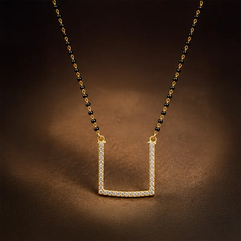 Elegant 18K Yellow Gold Diamond Mangalsutra Necklace for Timeless Appeal