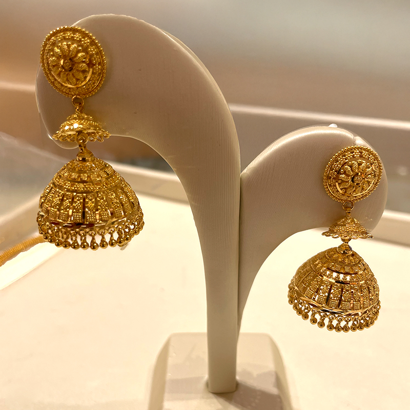 22K Gold Jhumka Earrings