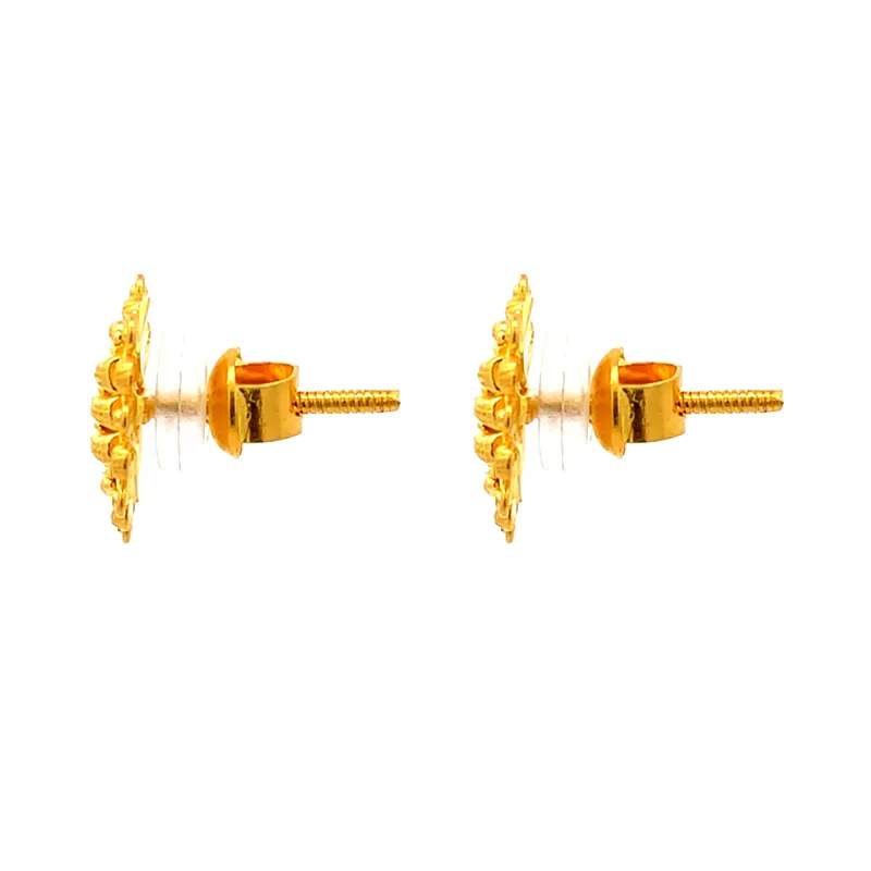 Shaped Stud Earrings in 22K Gold