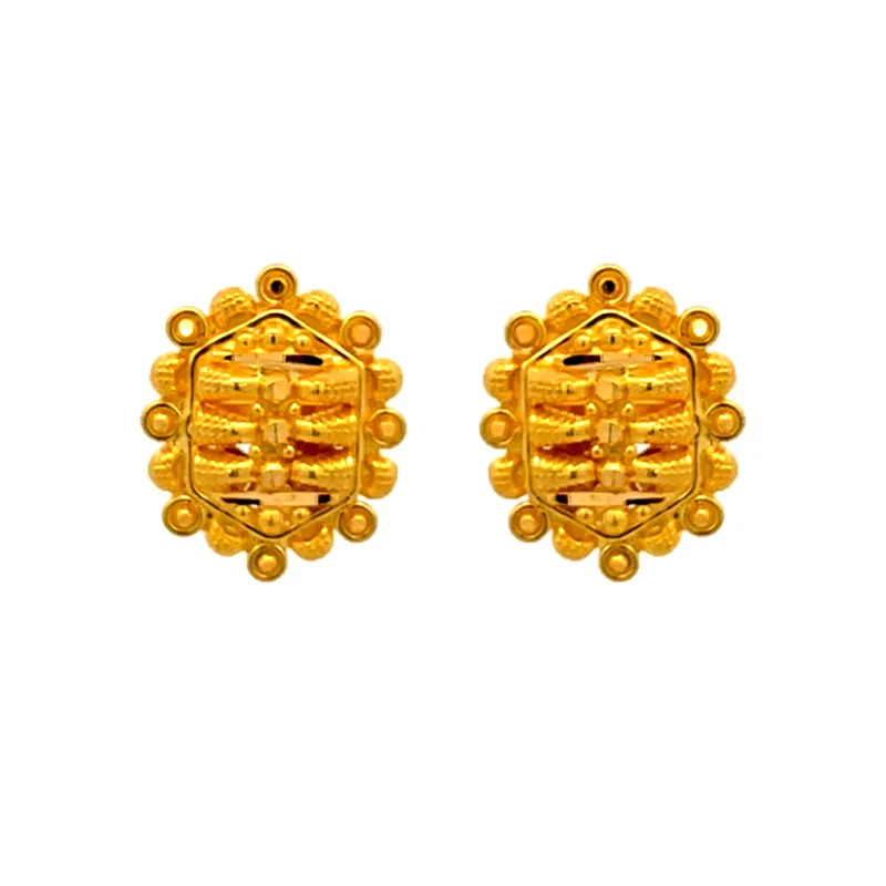Shaped Stud Earrings in 22K Gold