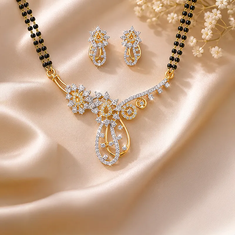 Elegant 18K Rose Gold Diamond Necklace Set for Timeless Appeal