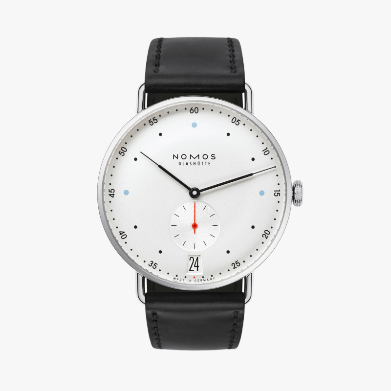 Nomos Glashuette Metro 38 Date Steel Back Watch