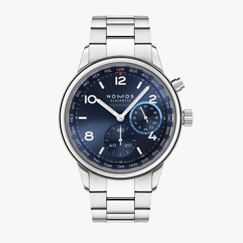 NOMOS Glashütte Club Sport Neomatik Worldtimer Blue