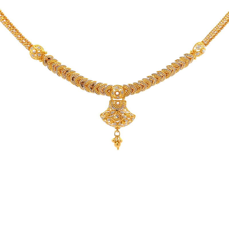 22k Yellow Gold Necklace and earrings Set
