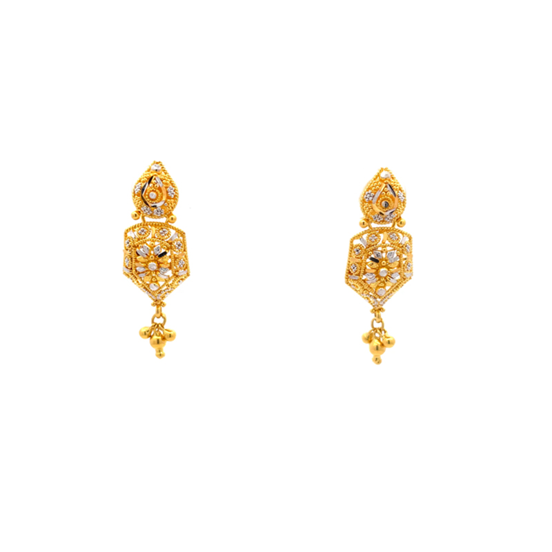 22k Yellow Gold Necklace and earrings Set